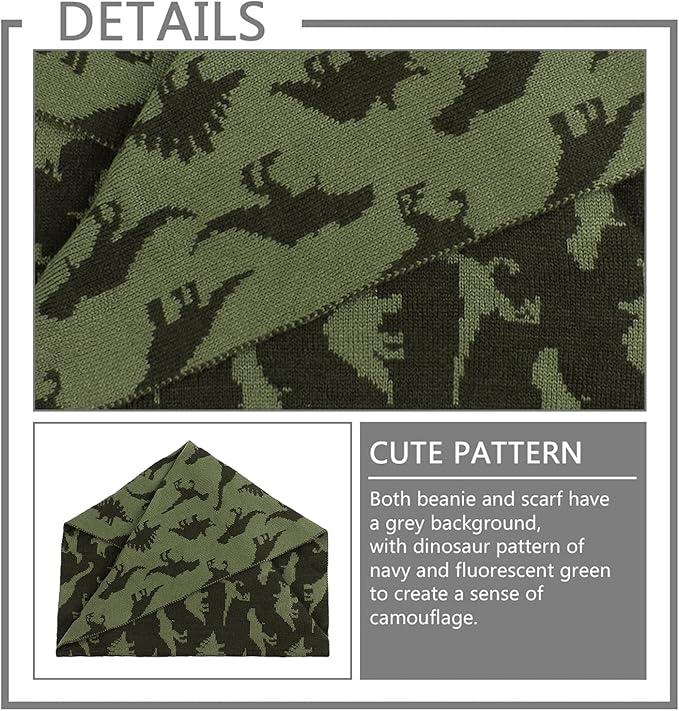 JANGANNSA Knitted Baby Hat Scarf Set Winter Warm Boys Girls Beanie Fleece Lining Toddler Kids Hats with Pompom