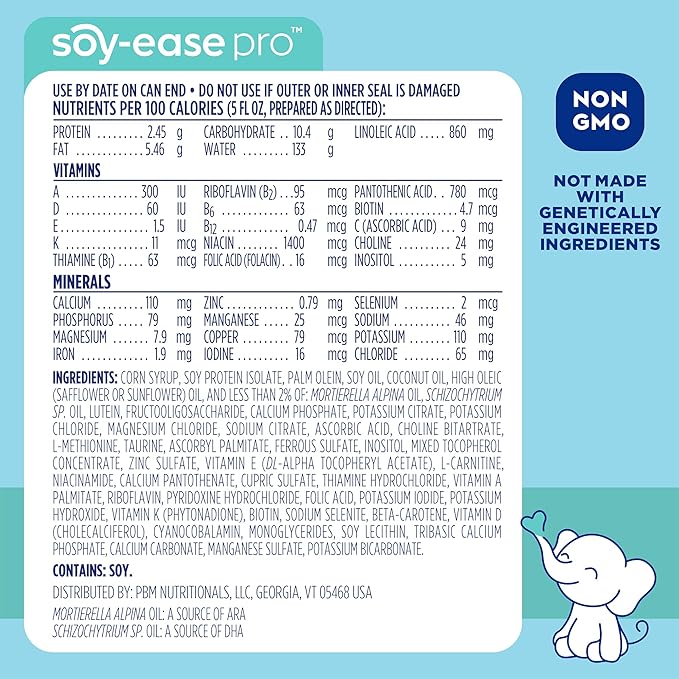 Good Start | Dr. Brown's Soy-ease Pro Baby Formula Powder, for Sensitive Tummies, Dairy Free and Lactose Free for Fussiness and Gas, Non-GMO, 20 Oz