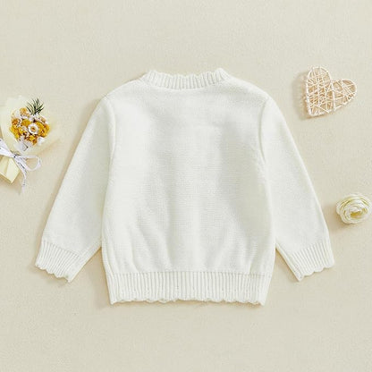 Baby Girl Cardigan Sweater Long Sleeve Button Up Knit Sweatshirt Jacket Toddler Baby Girl Fall Outfits