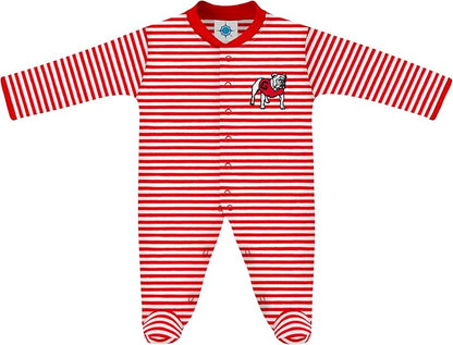 Creative Knitwear College Baby Striped Footed Romper - Team Logo, Multiple Colors, for Boys & Girls (0-9 Months)