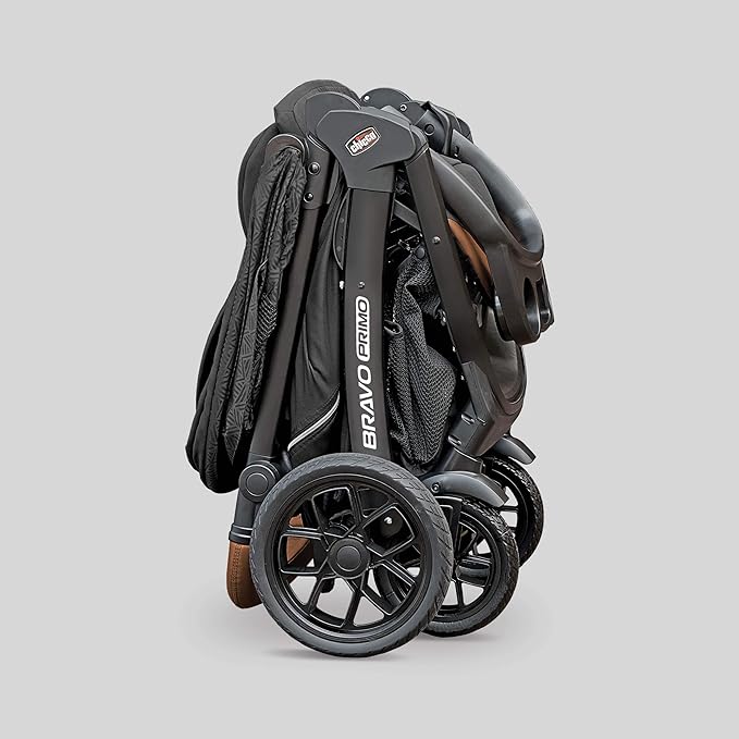 Chicco Bravo Primo Trio Travel System, Bravo Primo Quick-Fold Stroller with Chicco KeyFit 35 Zip Extended-Use Infant Car Seat, Car Seat and Stroller Combo | Springhill/Black