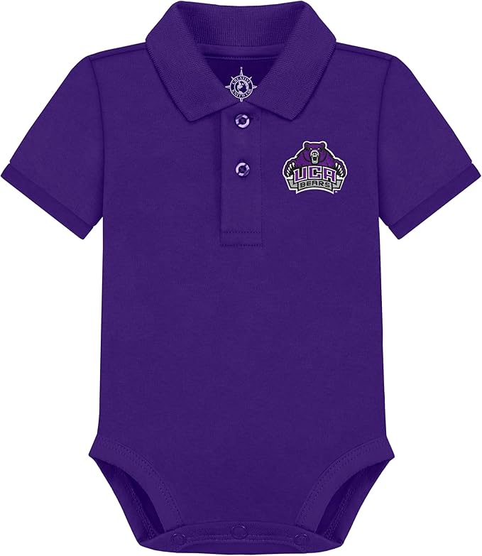 Creative Knitwear College Baby Polo Bodysuit Solid - Team Logo, Multiple Colors, for Boys & Girls (0-12 Months)