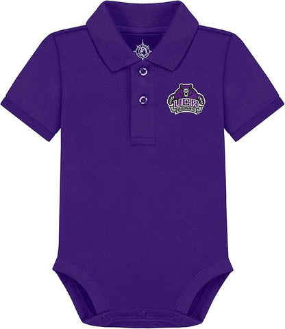 Creative Knitwear College Baby Polo Bodysuit Solid - Team Logo, Multiple Colors, for Boys & Girls (0-12 Months)