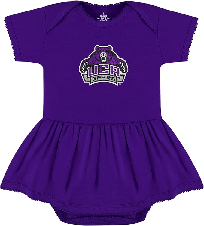Creative Knitwear College Baby Picot Bodysuit Dress - Team Logo, Multiple Colors, for Baby Girls (0-24 Months)