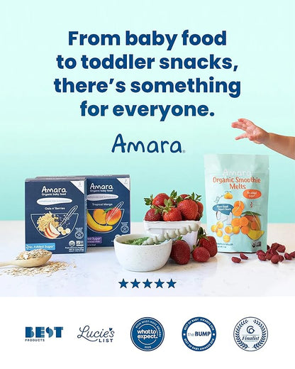 Amara Organic Baby Food - Stage 2 - Kale Potato - Baby Cereal to Mix With Breastmilk, Water or Baby Formula - Shelf Stable Baby Food Pouches Made from Organic Fruit and Veggies - 14 Pouches, 3.5oz Per Serving