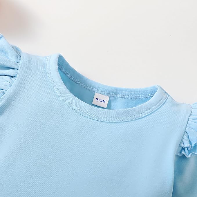 Magic Park 0-24M Infant Girl Romper Baby Girls Solid Color Bodysuit Toddler Ruffle Jumpsuit Shirts Casual Tops Baptism Shirt