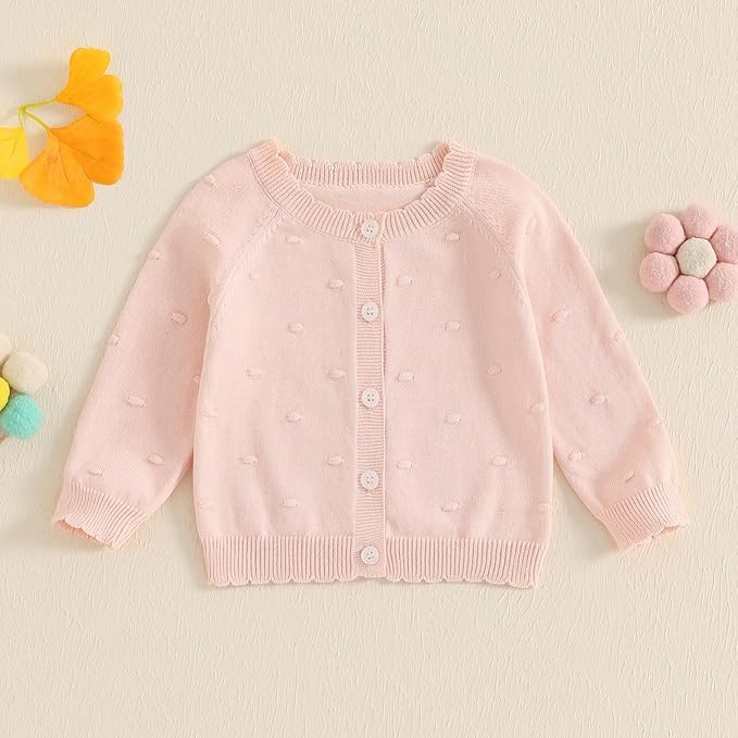 Baby Girl Cardigan Sweater Long Sleeve Button Up Knit Sweatshirt Jacket Toddler Baby Girl Fall Outfits