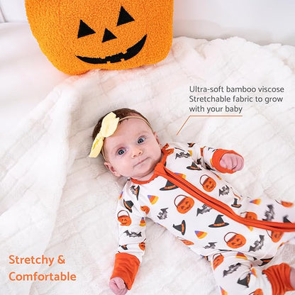 LollyBanks Baby Pajamas, 2-Way Zipper Infant Romper, 95% Viscose Made from Bamboo and 5% Spandex, Baby Sleepers