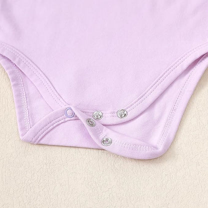 ROMPERINBOX Long Sleeve Onsies Girl 3 Pack Knitted Solid Baby Crew Neck Bodysuit Multicolors 0-24 Months