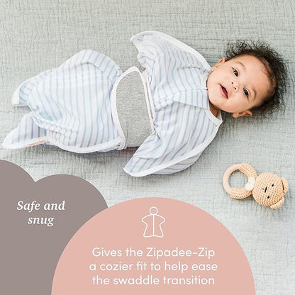 SleepingBaby Zipadee-Zip Transition Swaddle (Woodlands, Medium for 6-12 Months) and Snuggle Strap (Grey, One Size) - Wearable Baby Blanket and Accessory for Easy Diaper Changes - Polyester, Spandex