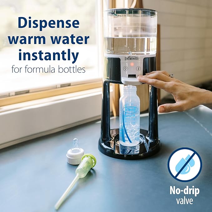Dr. Brown's Insta-Prep Warm Water Dispenser to Instantly Prepare Baby’s Formula Bottle,Large Capacity Glass Tank with 3 Temperature Settings,Black