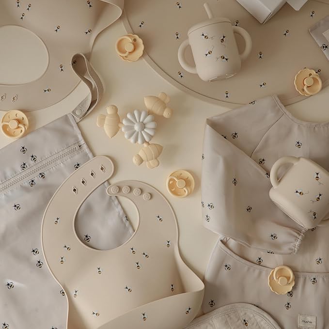 mushie Silicone Snack Cup | Spill Proof Food Container for Toddler and Baby (Bees)