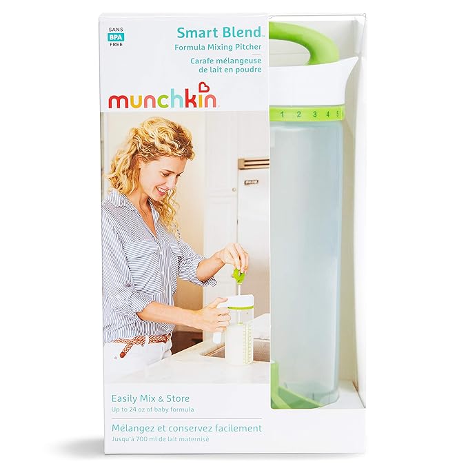 Munchkin Smart Blend Formula Mixing and Breast Milk Storage Pitcher, Mix and Store up to 24 Ounces, Green