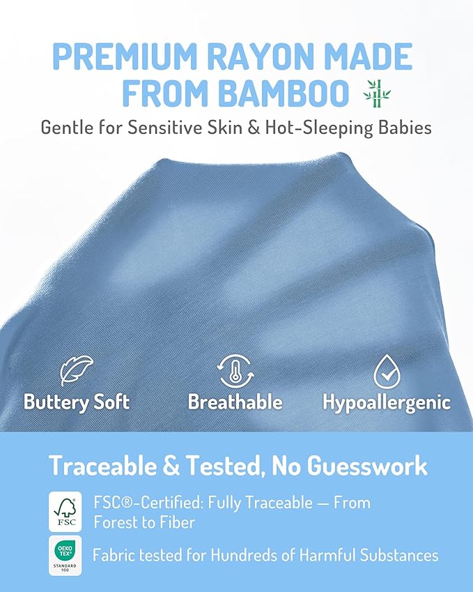 HAPIU Rayon from Bamboo Baby Footed Pajamas, 2 Way Zipper YKK, Footie for Baby Boy Girls, Newborn-24 Months