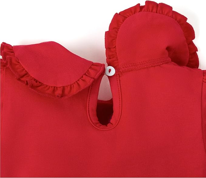 Magic Park 0-24M Infant Girl Peter Pan Collar Romper Baby Long Sleeve Bodysuit Girls Ruffle Jumpsuit Casual Winter Tops