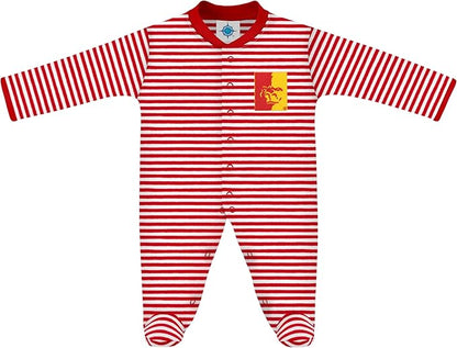 Creative Knitwear College Baby Striped Footed Romper - Team Logo, Multiple Colors, for Boys & Girls (0-9 Months)
