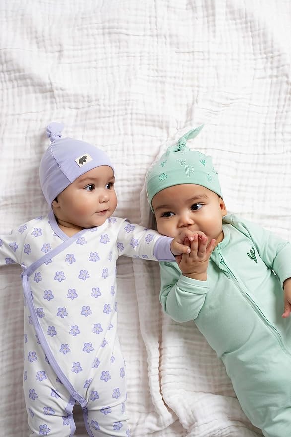 monica + andy Kimono Tie Long Sleeve One Piece, 100% Organic Baby Clothes for Girls & Boys, Preemie, Newborn & Infant