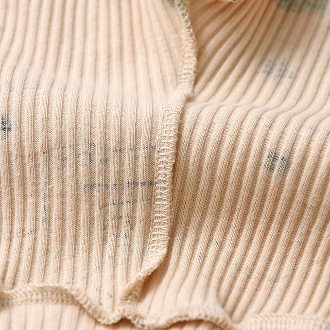 Kulcerry Newborn Baby Boy Clothes Infant Boys Long Sleeve Ribbed Dinosaur Print Bodysuit + Pants + Hat