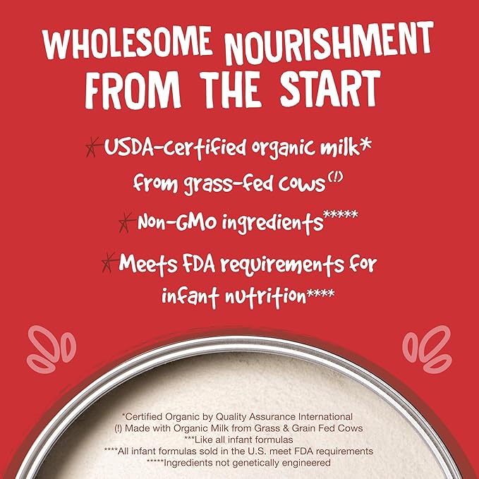 Earth's Best Organic Baby Formula for Babies 0-12 Months, Powdered Dairy Infant Formula with Iron, Omega-3 DHA, and Omega-6 ARA, 21 oz Formula Container