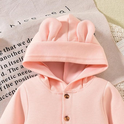 Unisex Baby Hooded Jumpsuit Infant Boy Girl Long Sleeves Romper Fall Winter Spring Outfits Preemie-18 Months