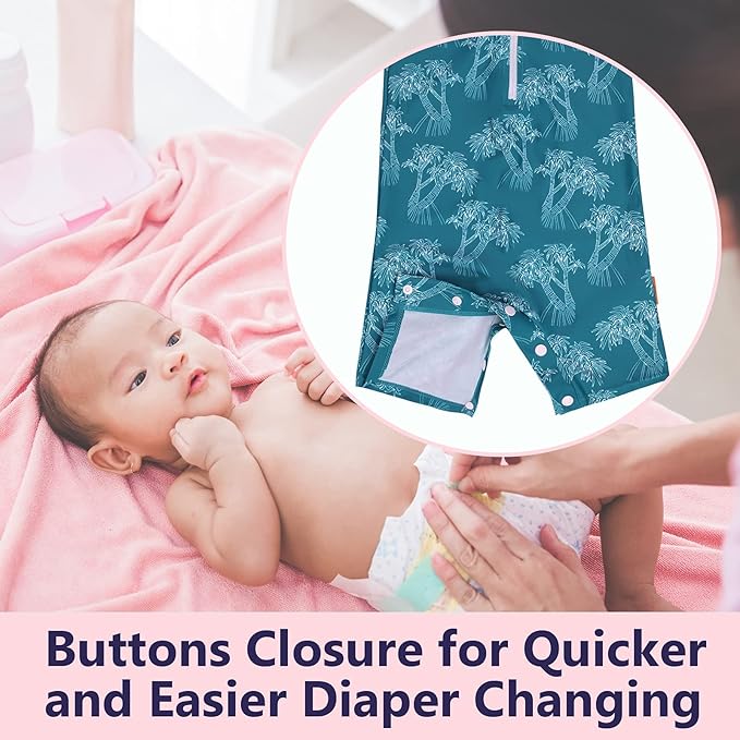 weVSwe Baby Toddler UPF 50+ Sun Protection Rash Guard Long Sleeve Swimsuit with Crotch Zipper