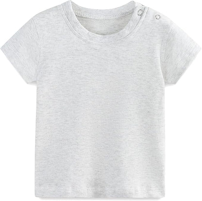 Baby Multicolor Short Sleeve T-Shirt Tee Summer Solid 100% Cotton Basic Clothes