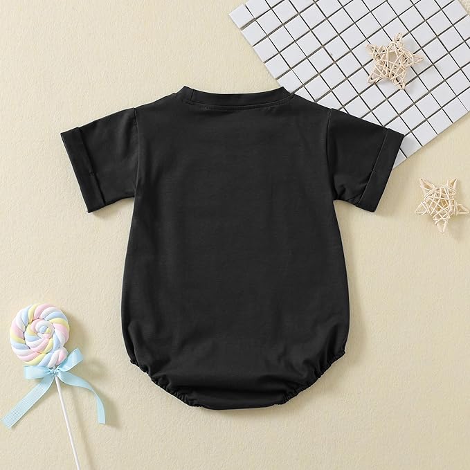 Jimonda Baby Boy Girl Bubble Romper Solid Color Bodysuit Short Sleeve Organic Cotton T-Shirt