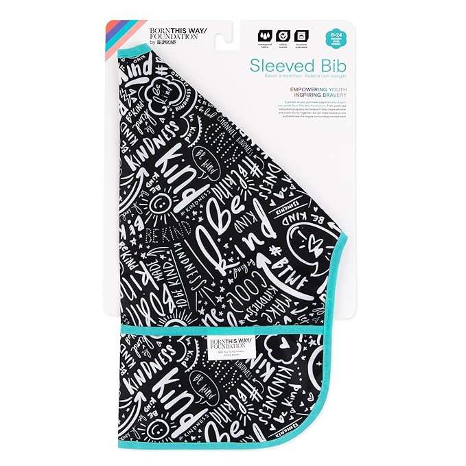 Bumkins Sleeved Bib for Girl or Boy, Baby and Toddler for 6-24 Mos, Essential Must Have for Eating, Feeding, Baby Led Weaning Supplies, Long Sleeve Mess Saving Food Catcher, Born This Way