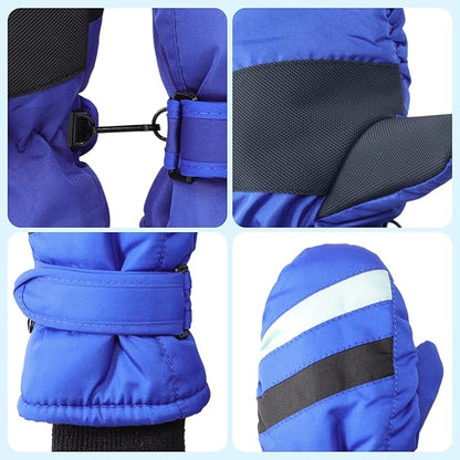 F Flammi Toddler Kids Snow Mittens with String Waterproof Ski Mittens Thinsulate Winter Gloves for Baby Girls Boys