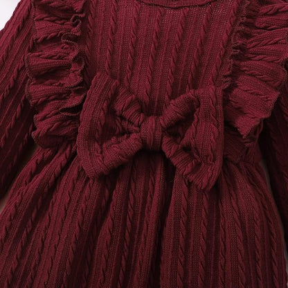 Happy Town Baby Girl Romper Infant Fall Winter Clothes Ruffle Sweater Long Sleeve Bodysuit Jumpsuit and Headband