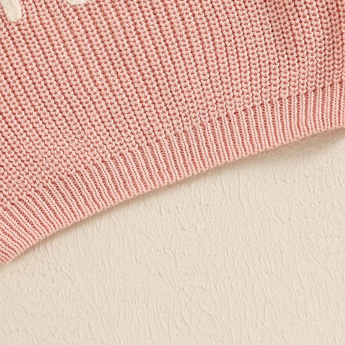 Mommy and Me Sweater Matching Family Outfit Long Sleeve Knit Sweater Pullover Mom and Baby Clothes