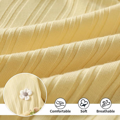 YOUNGER TREE Newborn Baby Girl Romper Dress Outfits Long Sleeve Floral Tutu Bodysuit with Leggings Hat Infant Fall Clothes