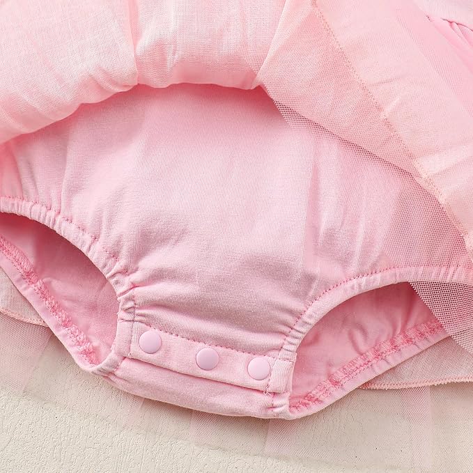 Magic Park 0-18M Infant Bodysuit Tutu Dress Baby Girl Romper Dress Toddler Solid Color Tulle Skirt Baptism Holidays Outfits