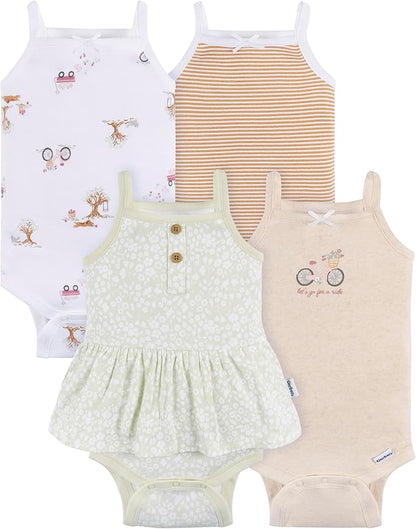 Gerber Baby Girls Multi-Pack Sleeveless Onesies Bodysuit