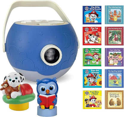 Kids Book Projector – 5 PAW Patrol & 5 Classic Read-Aloud Stories, 10 Songs & Night Light & Soothing Dream Music | Children Ages 3+ Storytime Projector | Toys, Owl & PAW Patrol Marshall