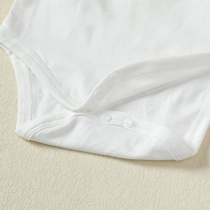 LYSMuch Baby Girls Ruffle Sleeves Bodysuit Infant Solid Color Top Jumpsuit