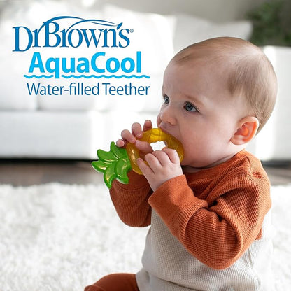 Dr. Brown's AquaCool Water-Filled Teether, Cooling Baby Teether Toy for Sore Gums, Apple Pineapple, BPA Free, 3m+, 2-Pack