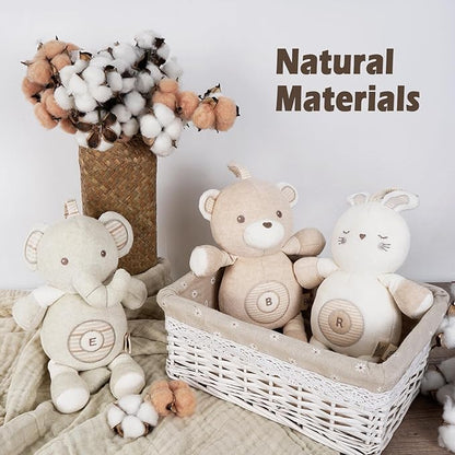 COTTONEBEBE Baby Toys, Stuffed Animal Toy with Lullaby Music for Infant Babies 0 3 6 12 to 36 Months Boy & Girl,Ideal Gift for Newborn (Little Elephant, Cotton)