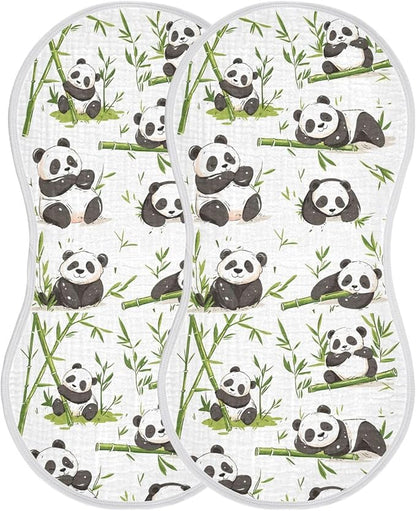 vvfelixl Pandas Bamboo Burp Cloths for Baby Boy Girls Baby Washcloths Burp Rags 1 Pack