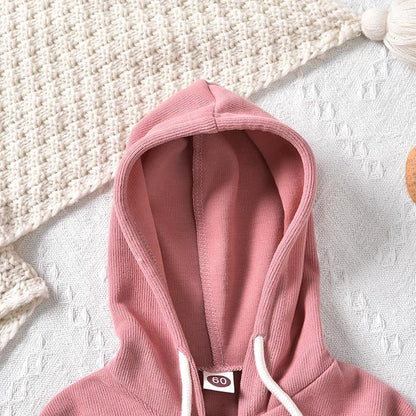 Unutiylo Unisex Baby Boys Girls Long Sleeve Infant Baby Zipper Hooded Jumpsuits Romper Loose Outfit Clothes