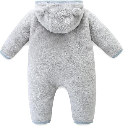 Baby Romper Infant Hooded Jumpsuit Long Sleeve Footed Onesie Outwear Outfits