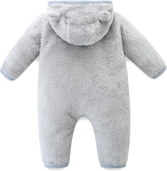 Baby Romper Infant Hooded Jumpsuit Long Sleeve Footed Onesie Outwear Outfits