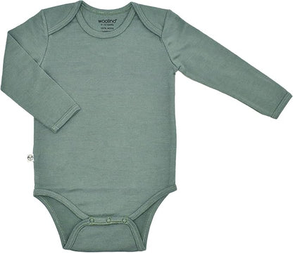 Woolino 100% Superfine Merino Wool Baby Bodysuit - Long Sleeve Bodysuit for Boy and Girl - Tagless Neck Bodysuit for Unisex