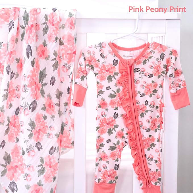 LollyBanks Baby Pajamas, 2-Way Zipper Infant Romper, 95% Viscose Made from Bamboo and 5% Spandex, Baby Sleepers