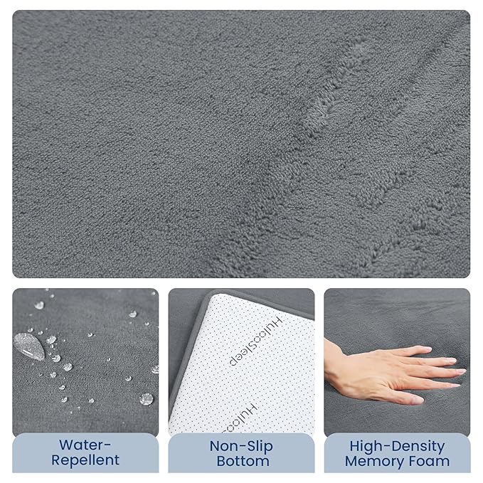 Baby Play Mat for Floor,1.3" Thick Elasti-Foam 50"×74" Playpen Mat for Tummy Time,Water Repellent Soft Coral Velvet for Toddler,Infant,Kids,Non-Slip Backing Safe for Crawling(Dark Grey)