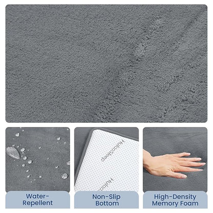 Baby Play Mat for Floor,1.3" Thick Elasti-Foam 50"×74" Playpen Mat for Tummy Time,Water Repellent Soft Coral Velvet for Toddler,Infant,Kids,Non-Slip Backing Safe for Crawling(Dark Grey)