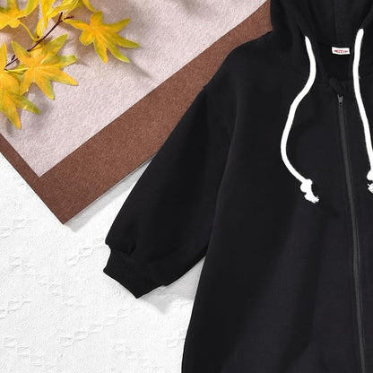 Unutiylo Unisex Baby Boys Girls Long Sleeve Infant Baby Zipper Hooded Jumpsuits Romper Loose Outfit Clothes