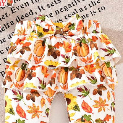 Aalizzwell Preemie Newborn Infant Baby Girls Clothes Ribbed Bodysuit Pants Set Fall Winter Outfits