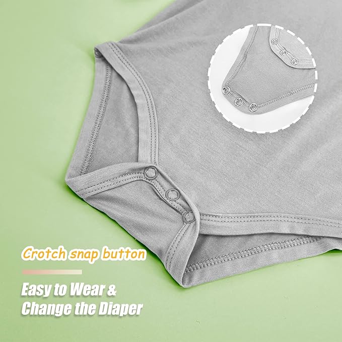 Jimonda Baby Bodysuits Rayon from Bamboo Short Sleeve Baby Boys Girls Rompers Soft Outfits Newborn Clothes