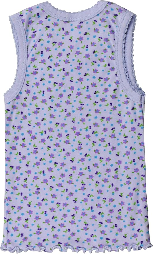 ToBeInStyle Girl's 4 Pack Ruffle Hem Cotton Tank Tops